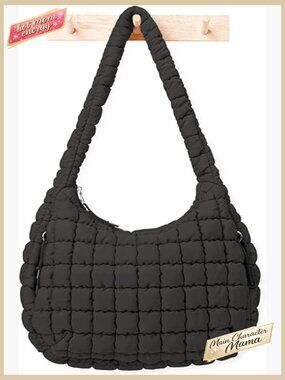 Lightweight Quilted Tote Bag Puffer Crossbody Hobo Soft Boho Handbag